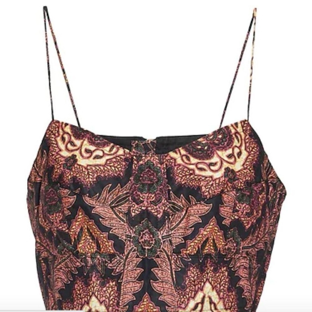 Isabel Marant Black & Rust Paisley Spaghetti Strap Camisole